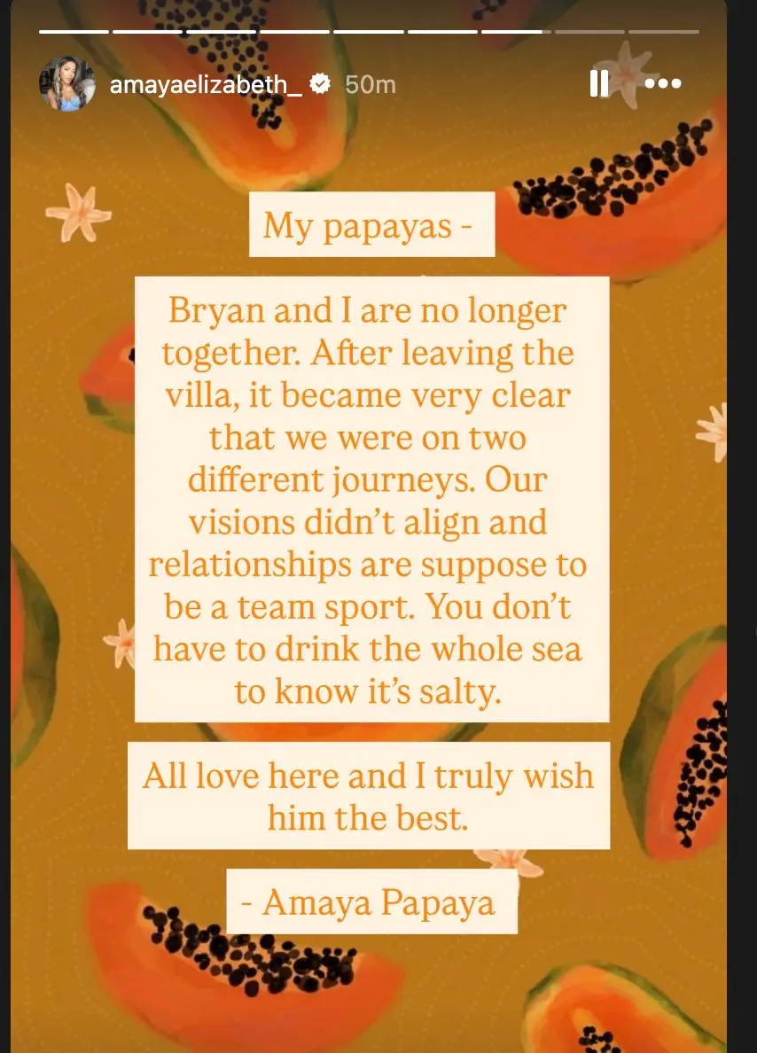 amaya and bryan breakup