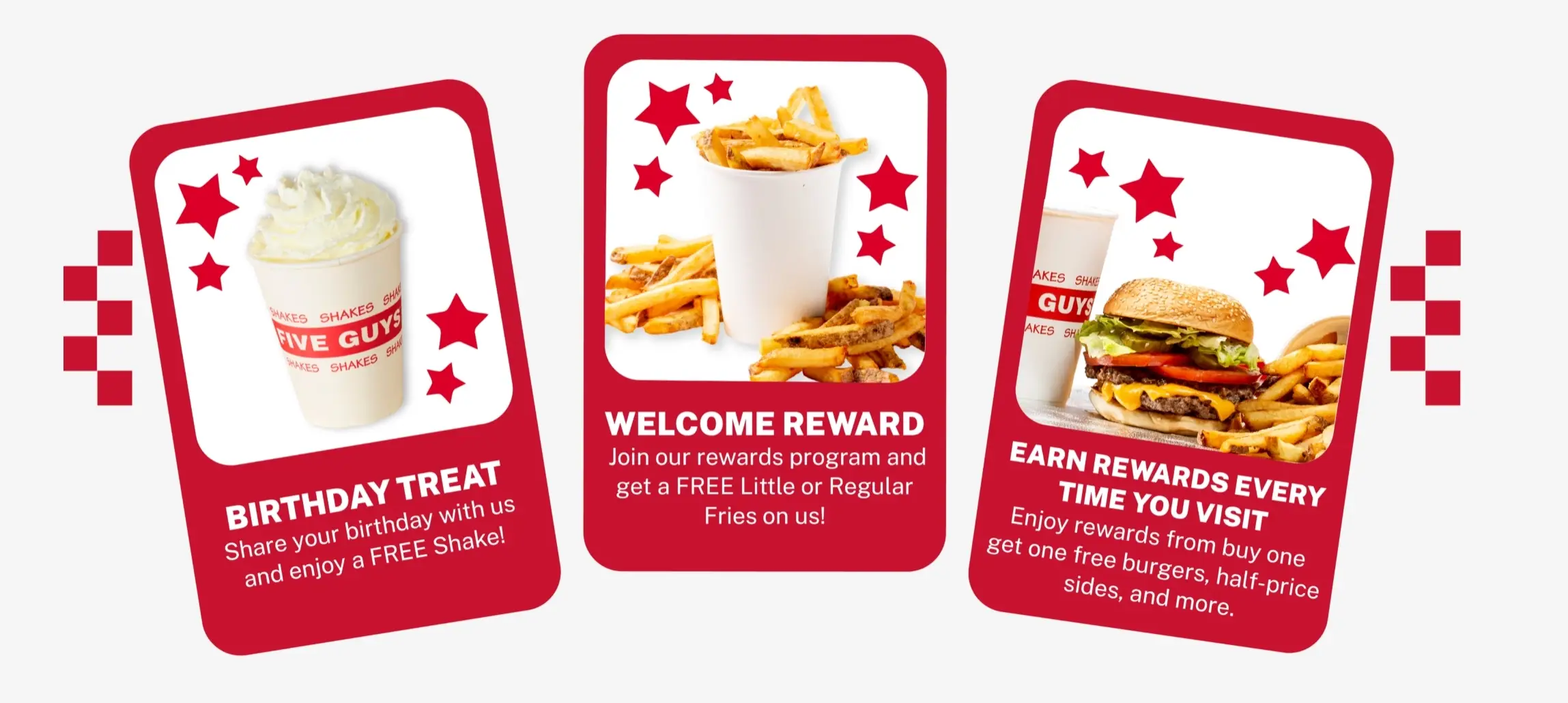 Future offers may include burgers, sides and money-off rewards (Five Guys)