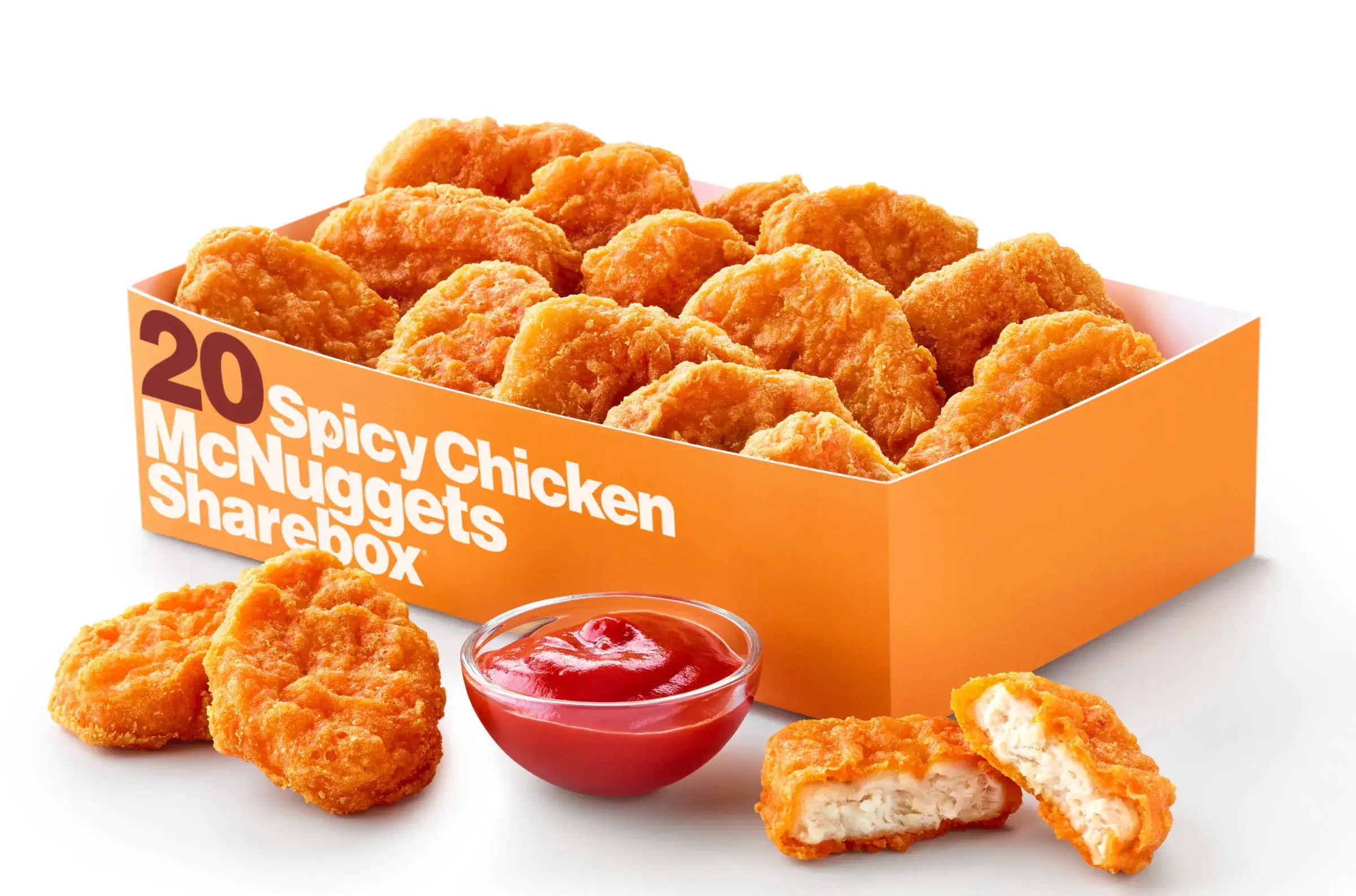 The Spicy Chicken McNuggets will be available in six, nine, and 20-piece packets (McDonald's)
