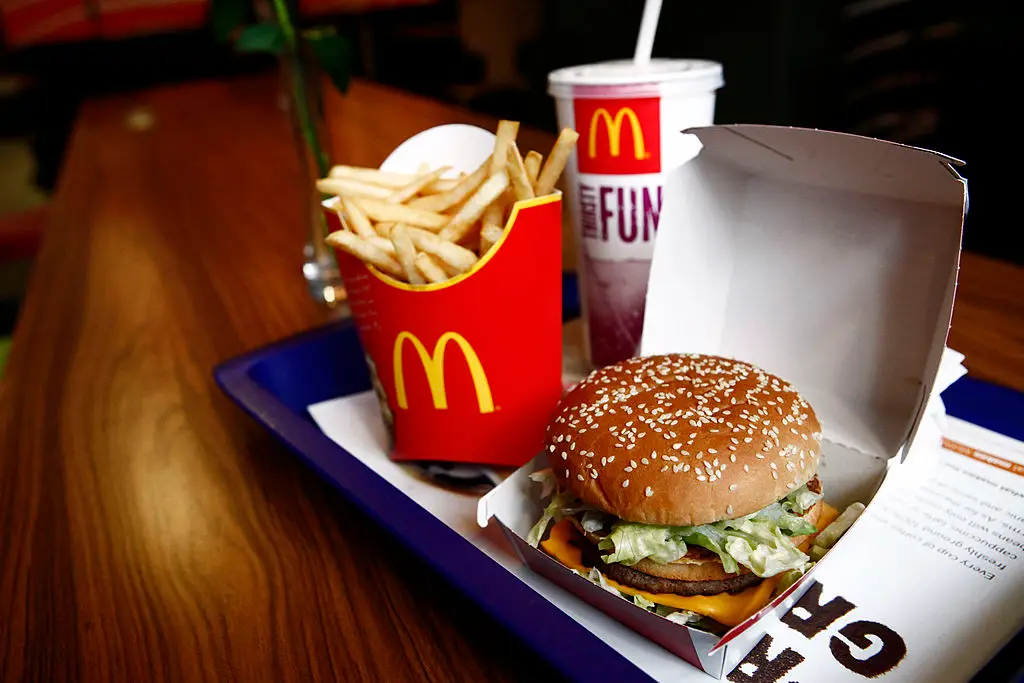 A McDonald's London meal with fries, a Big Mac, and a milkshake (Jason Alden/Bloomberg via Getty Images)