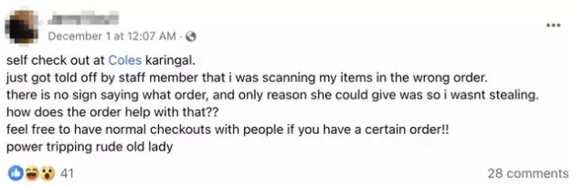 The social media post in question (Facebook)