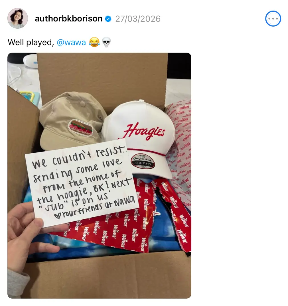 Wawa has responded to the book backlash (Threads/@authorbkborinson)