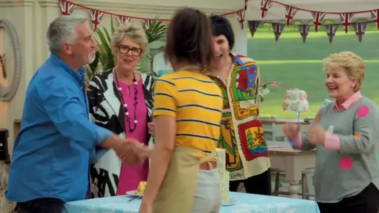 Ruby received a handshake for her 'Jackson Pollock' style showstopper (Channel 4)