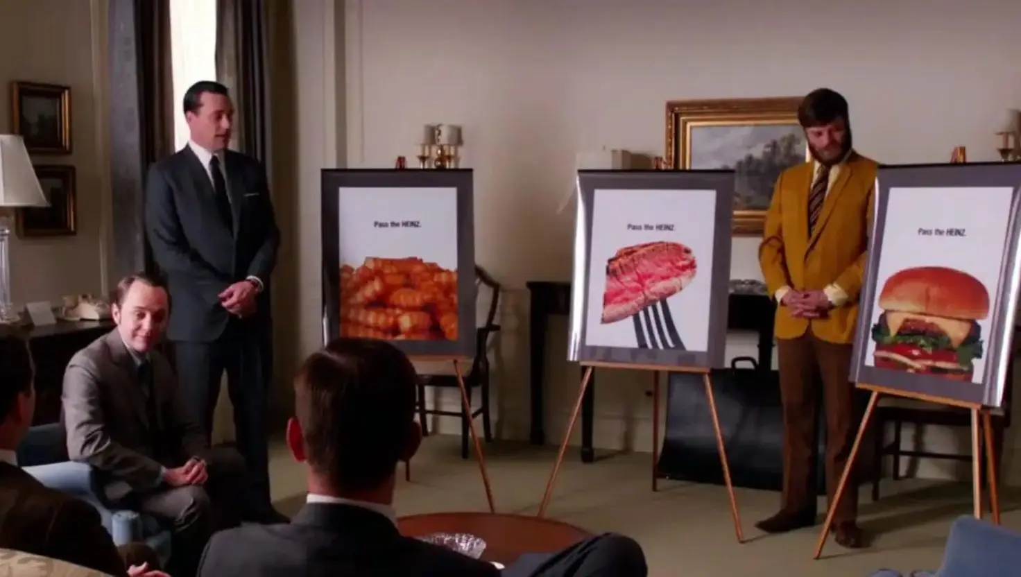 Don Draper's 'Pass The Heinz' pitch did not go down well in the show (AMC)