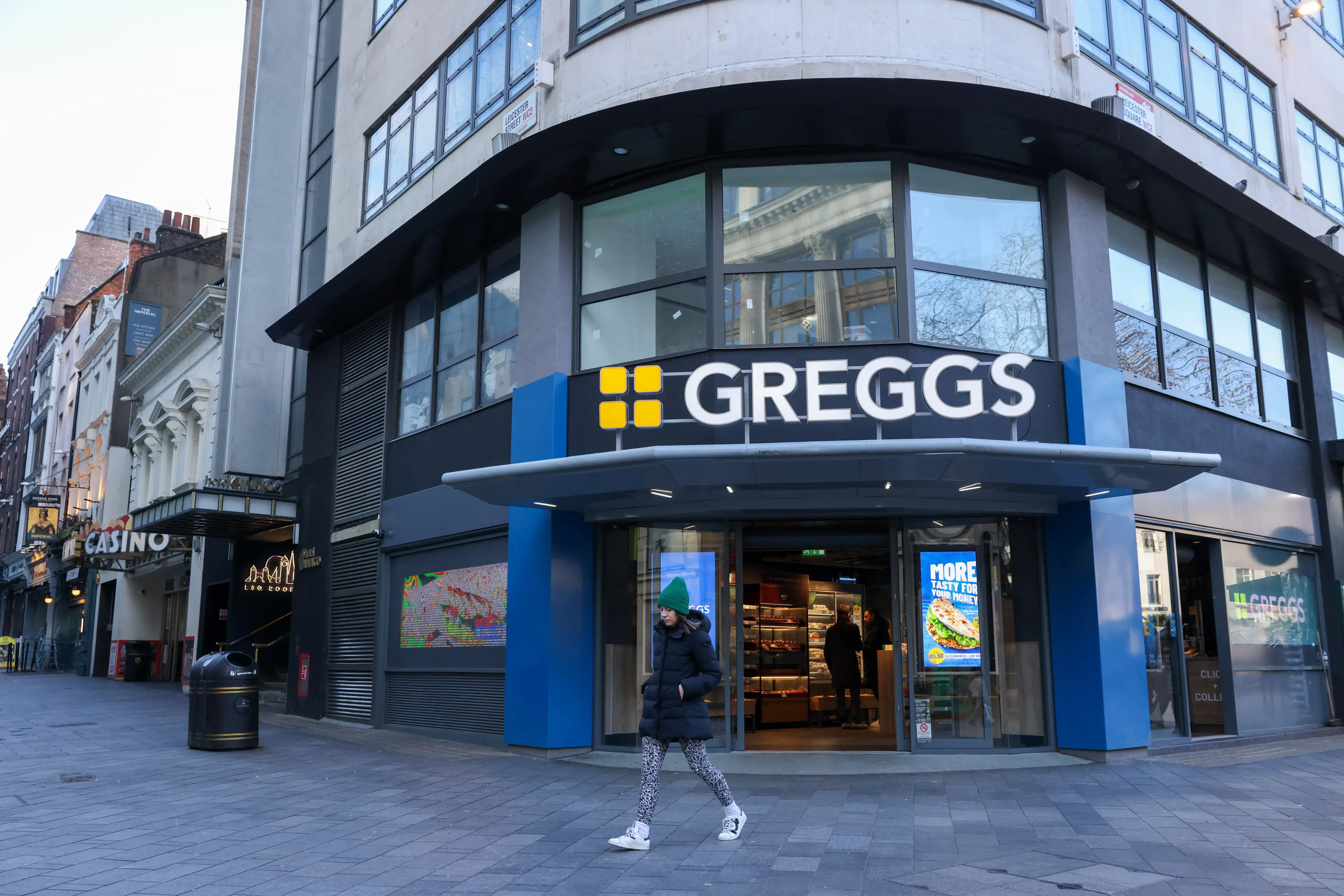 Greggs has temporarily shut down some of its stores, including its London flagship (Hollie Adams/Bloomberg via Getty Images)