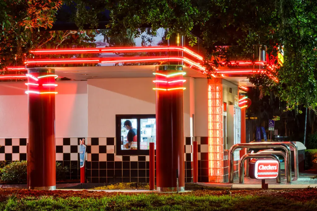 A Checkers restaurant drive-thru (Jeffrey Greenberg/Universal Images Group via Getty Images)