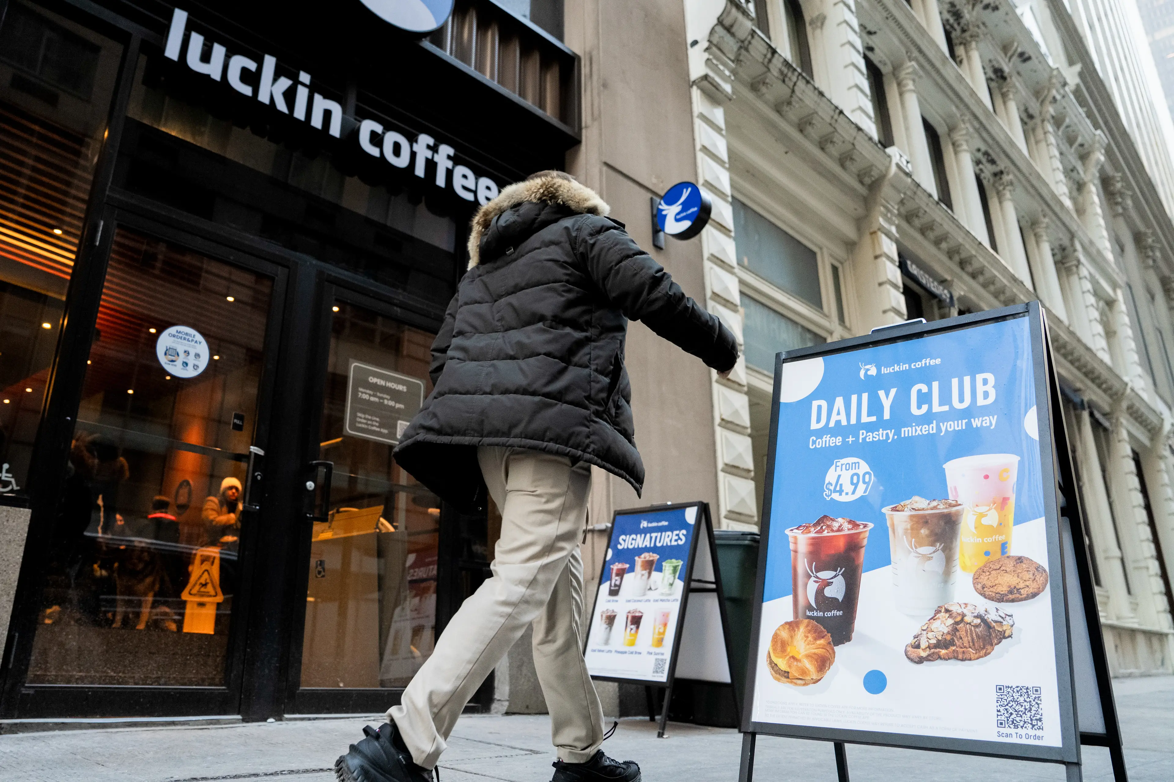 Luckin Coffee is rapidly expanding across New York (Christian Monterrosa/Bloomberg via Getty Images)