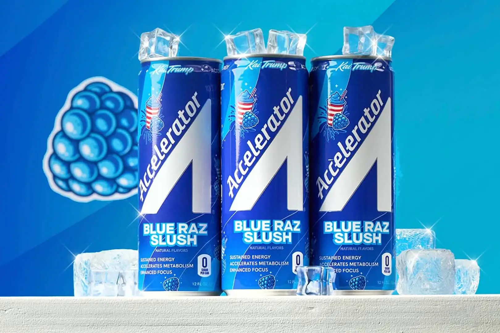 Blue Raz Slush is inspired by the influencer's childhood memories (Accelerator Active Energy)