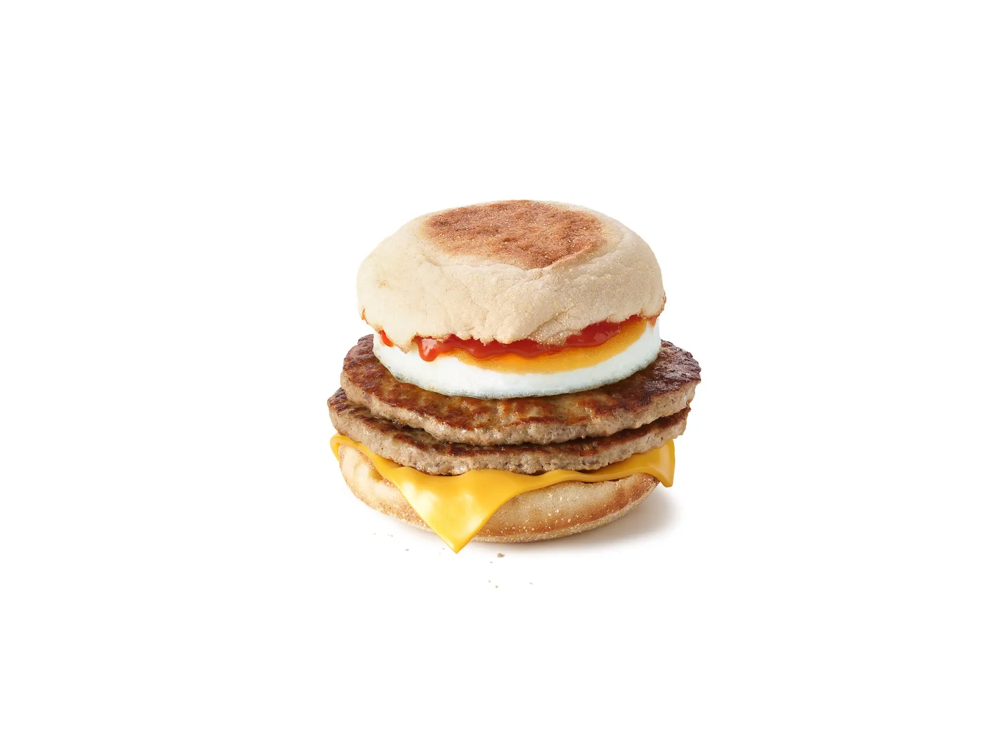 The McMuffin can be purchased single, or can be doubled up (pictured) if you're hungry (McDonald's)