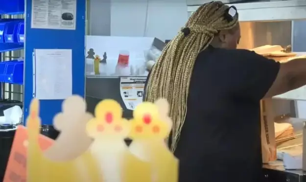 Hamilton working at the South Carolina Burger King outlet (WACH Fox 57)