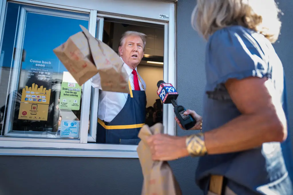 Trump working at a McDonald's drive-thru (The Washington Post/Getty Images)