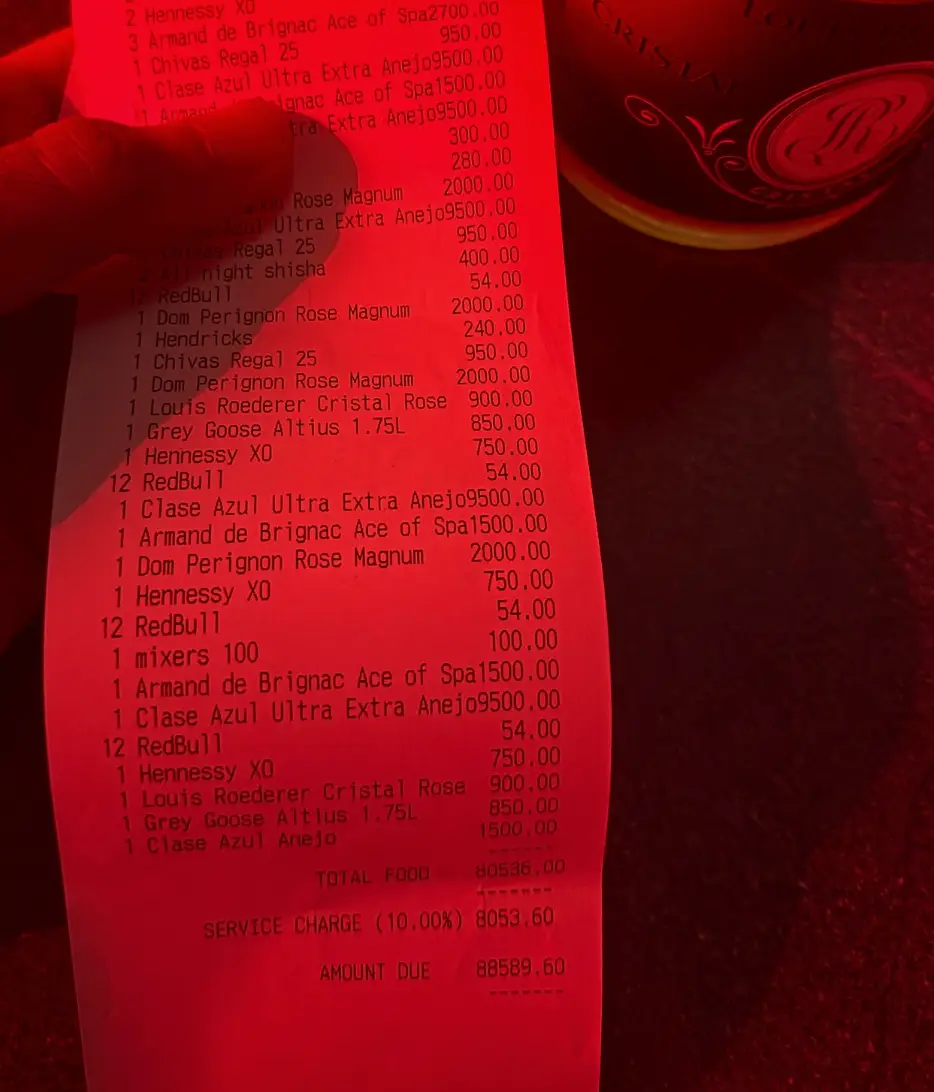 Continental Club in Manchester claimed a recent celebrity client helped them break the city's table spend record (Instagram/@continental_mcr)