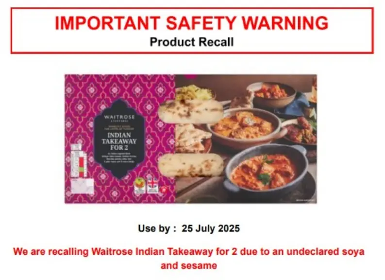 The affected product has an expiry date of 25 July 2025 (Food Standards Agency/Waitrose)