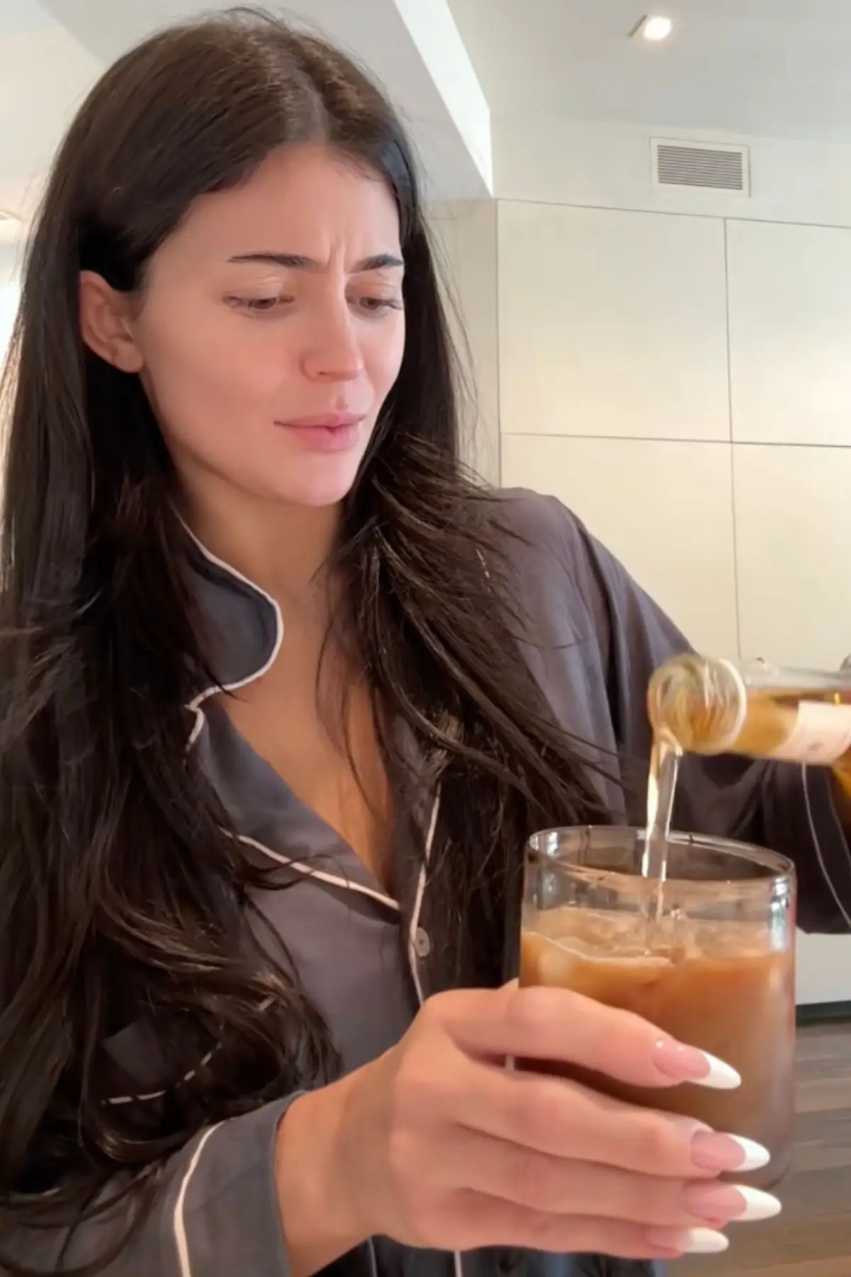 Kylie Jenner's iced coffee recipe has divided the internet (TikTok/@kyliejenner)