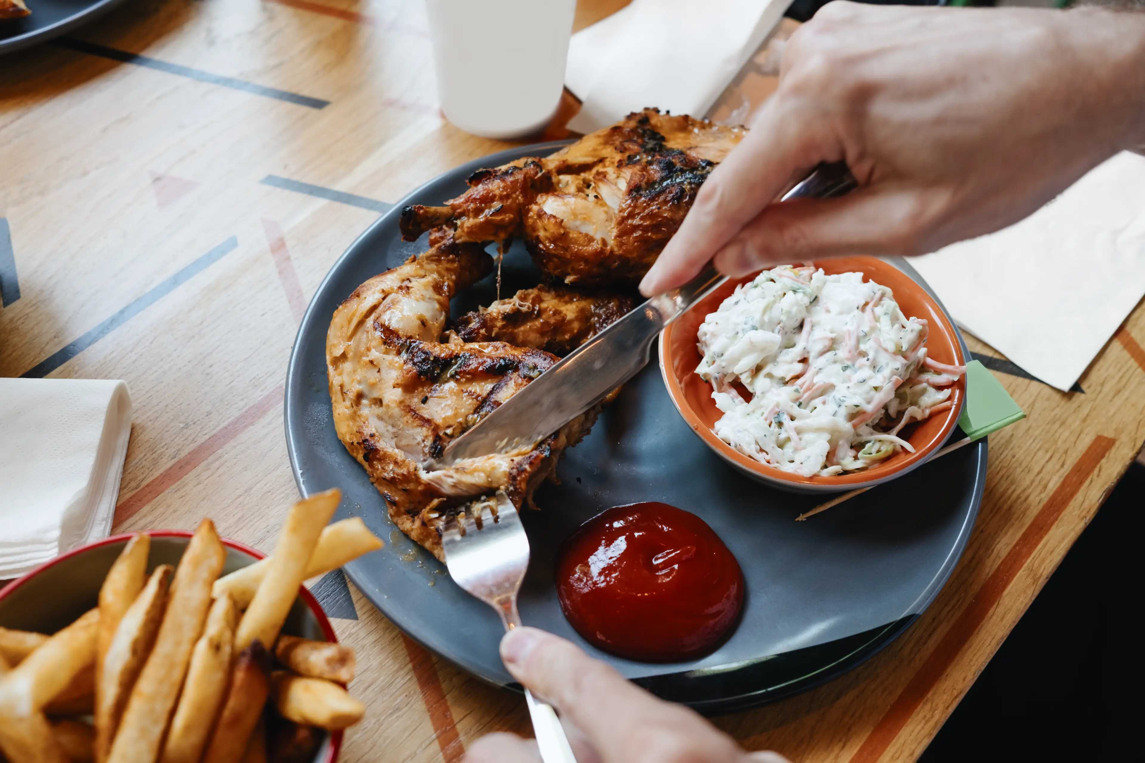 Eating out or buying pre-packaged chicken from the supermarket may help you get over the phobia (Getty Stock Image)