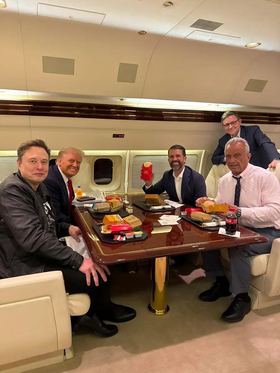 Trump is a big fan of McDonald's, having previously shared it on Air Force One with the likes of Elon Musk (X/@donaldjtrumpjr)