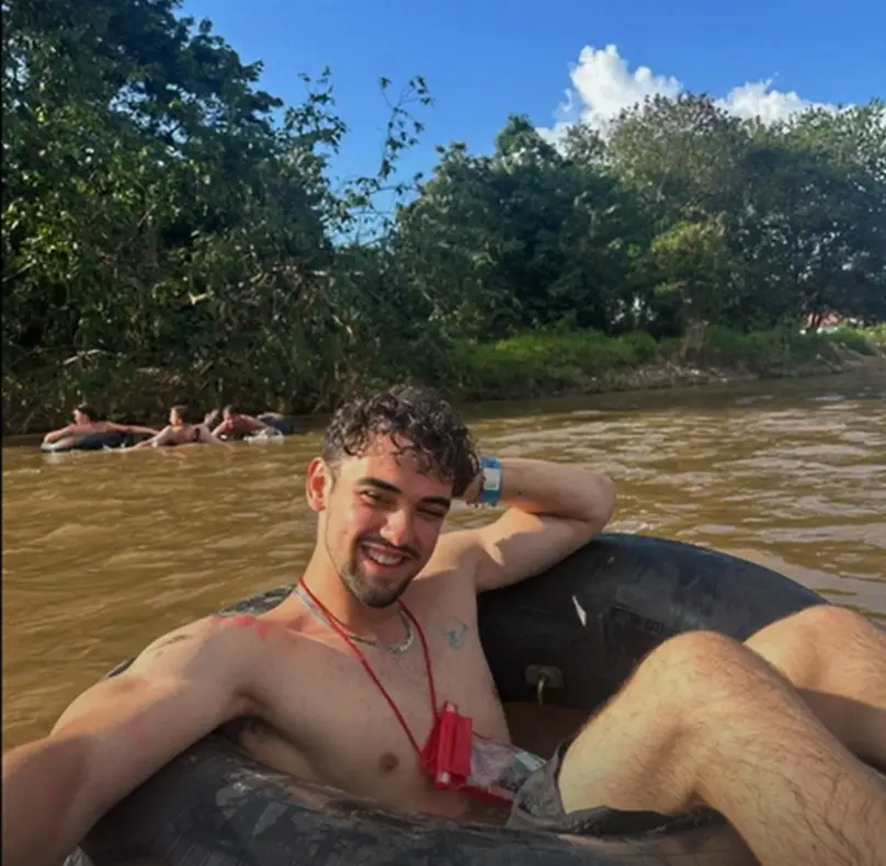 Macdonald enjoying his travels before the incident (BBC)