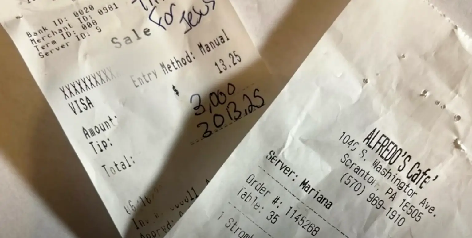 The customer left a huge tip (ABC)
