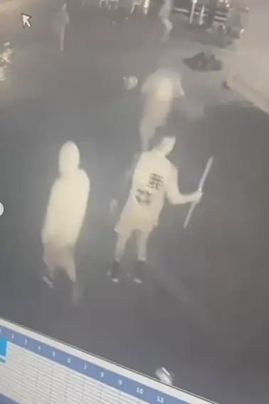 The group was caught on CCTV (@tacoslospoblanosestilotijuana/Instagram)