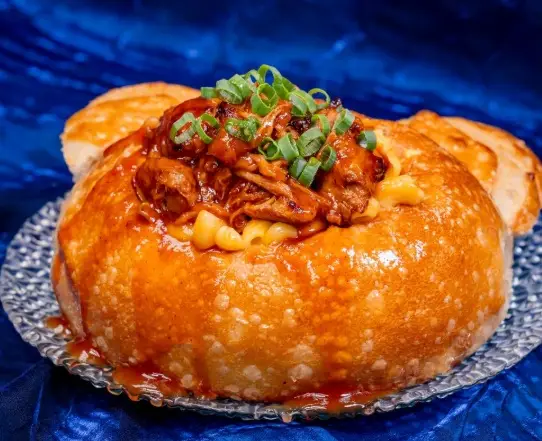 Pulled Pork Mac and Cheese in a Bread Bowl (Disney)