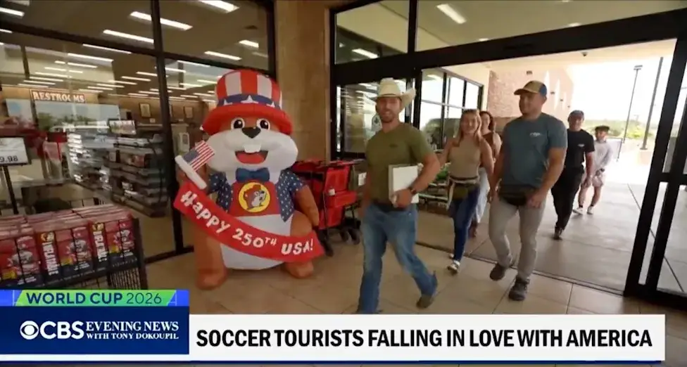 World Cup tourists were recently taken on a Texas tour which included a stop at Buc-ee's (CBS Evening News)
