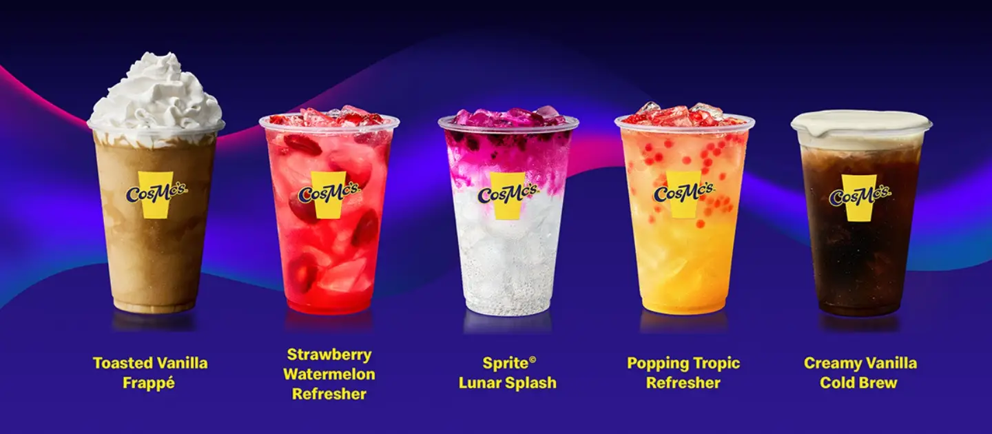 A selection of the CosMc's drinks making their way to pilot locations in the US (McDonald's)