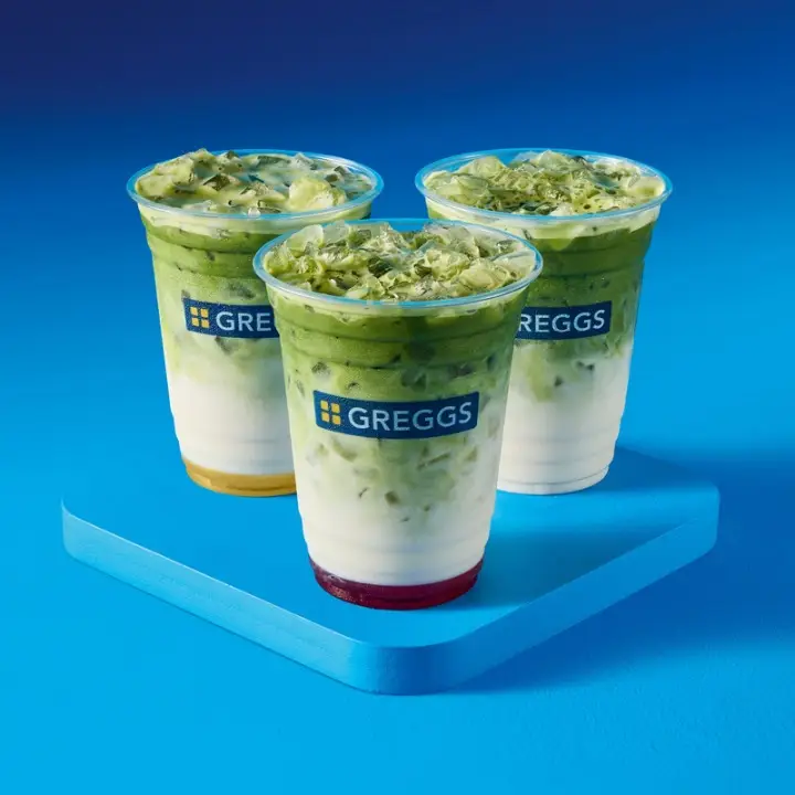 There are three versions of the beverage to choose from - plain, vanilla, and strawberry (Greggs)
