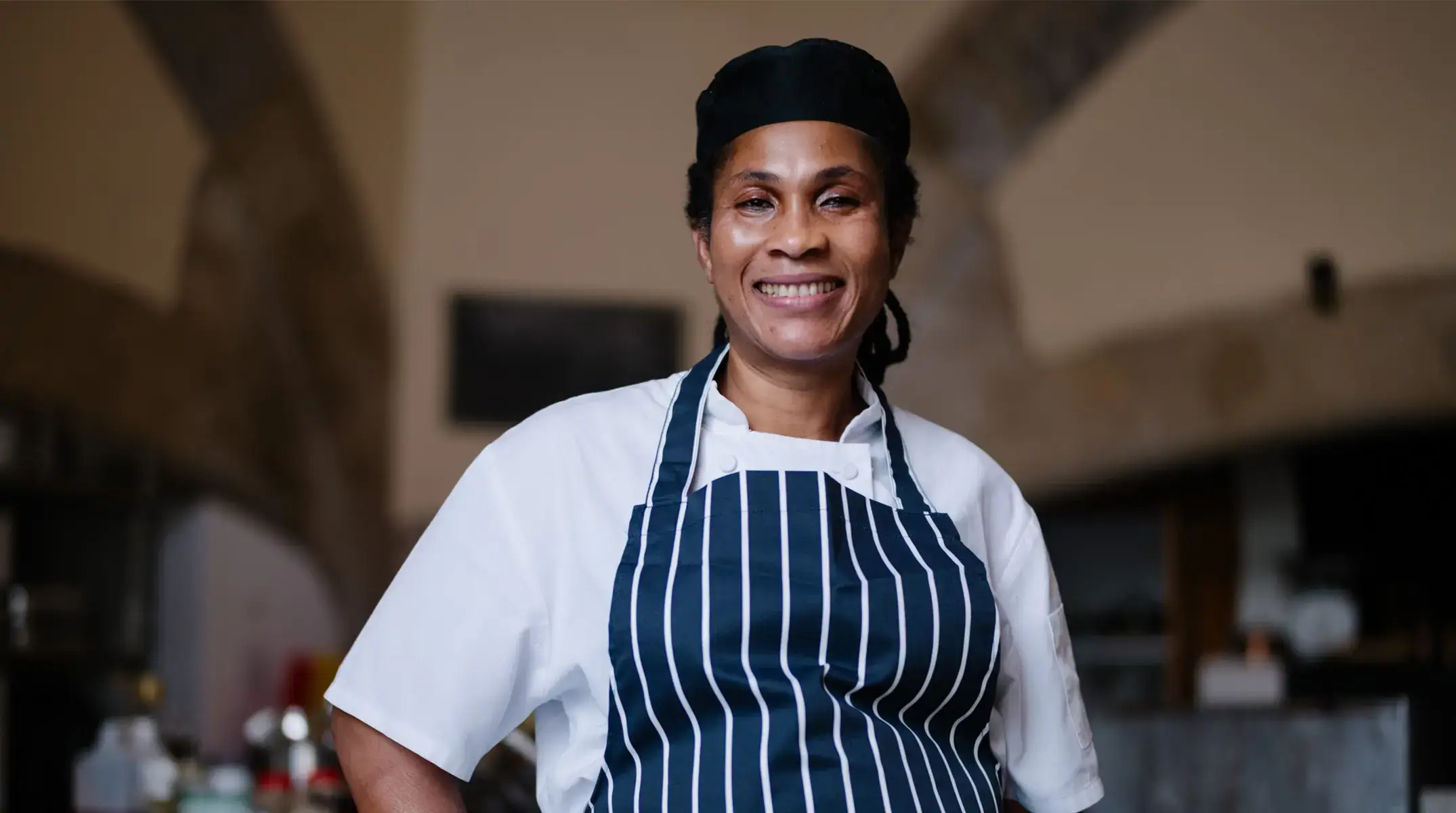 Boarding house chefs, like Bertha (pictured) may get paid around £19.25 an hour (Eton College)