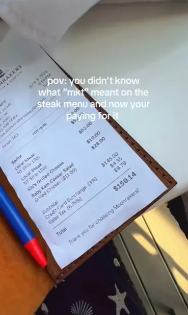 The final bill was a shock to Aribella and her friends (@bellebelle_menold/Instagram)