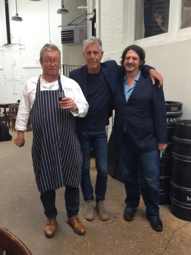 Jay Rayner (right) has shared the sad reality behind an image he took with Anthony Bourdain (central) (Instagram/@jayrayner1)
