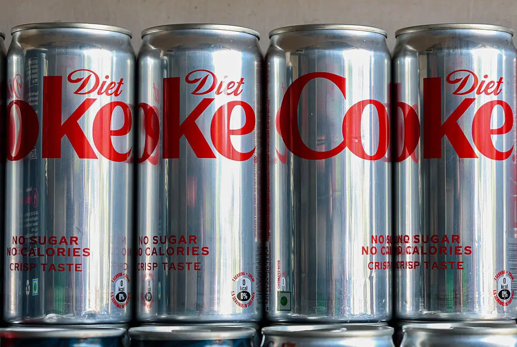 Fans are panicking over the shortage of Diet Coke due to the war in Iran (Photo by Firdous Nazir/NurPhoto via Getty Images)