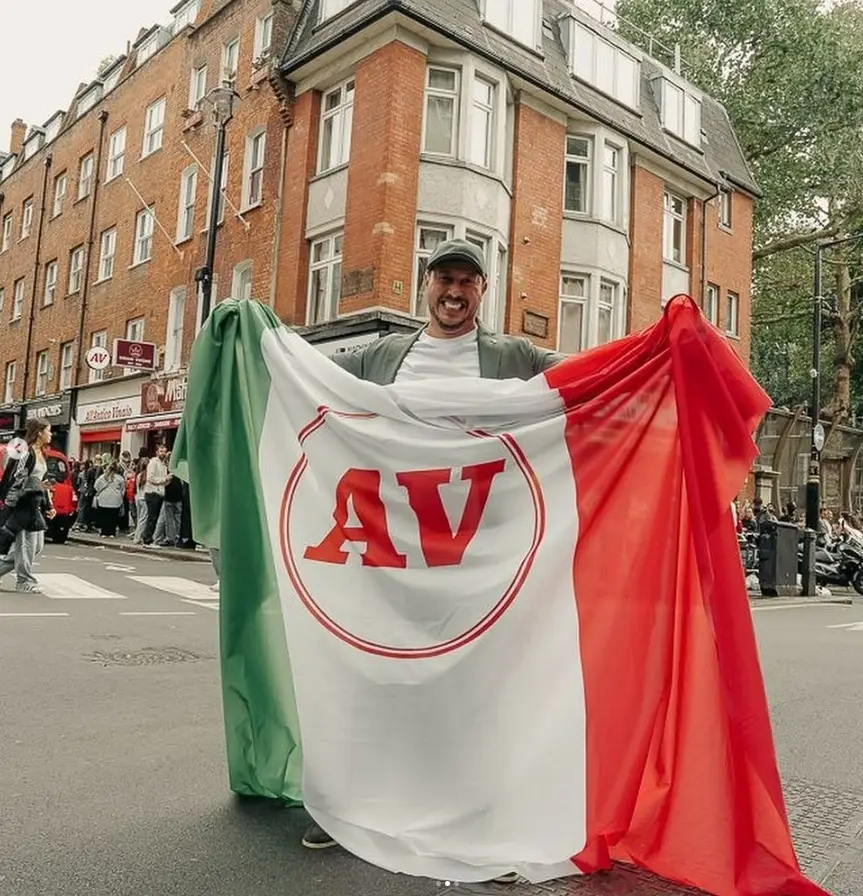 Tommaso Mazzanti during the launch of All’Antico Vinaio's London sandwich shop (Tommaso Mazzanti via Instagram)
