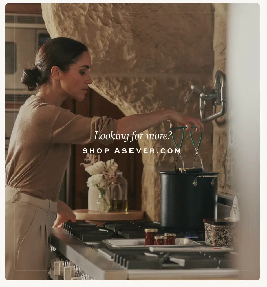 Meghan's use of canning tongs has drawn criticism, as well as seeing fans defend her. (As Ever)