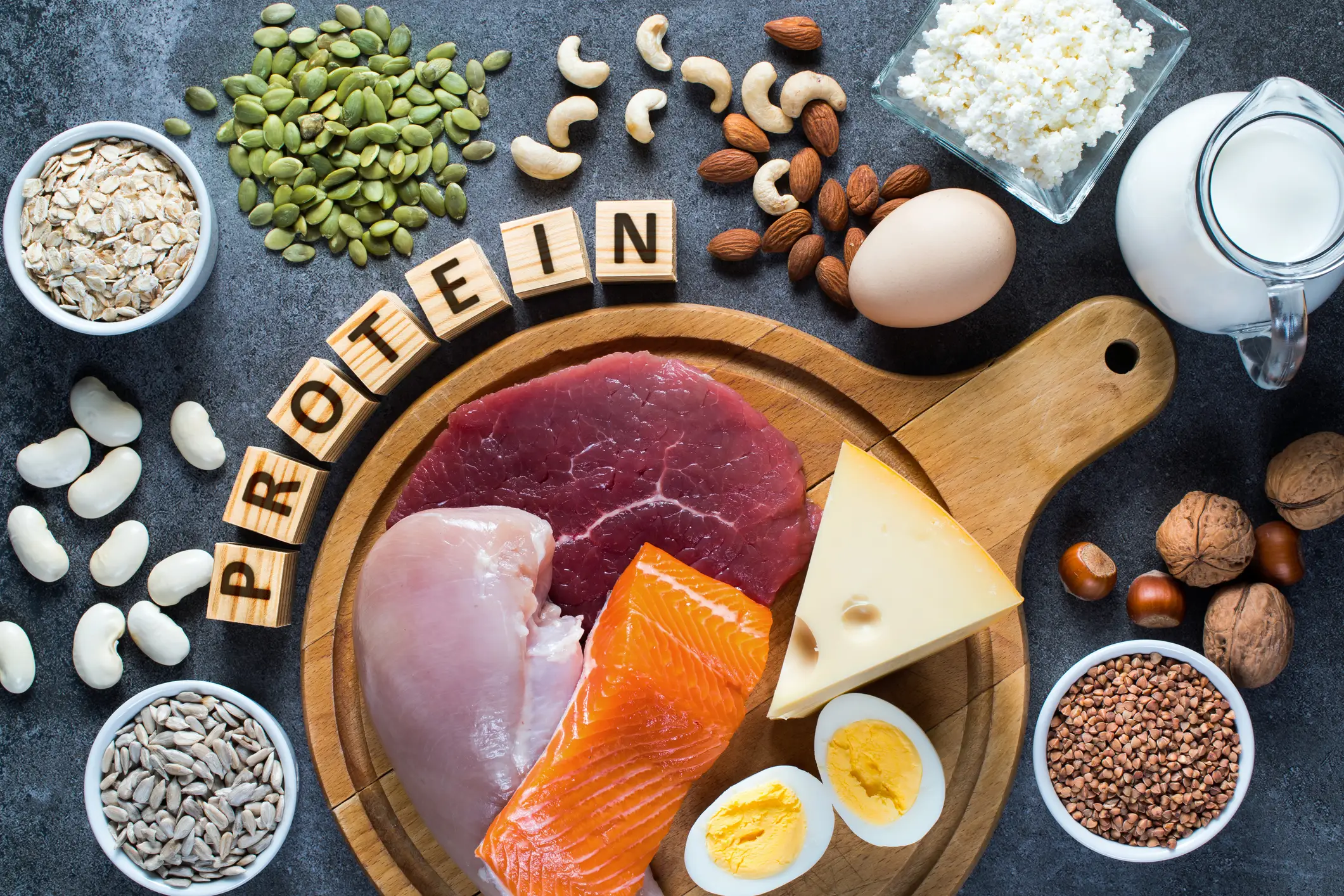 Protein is available from myriad food sources (piotr_malczyk/Getty Images)
