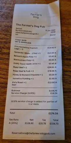The receipt in question from The Farmer's Dog (Facebook)