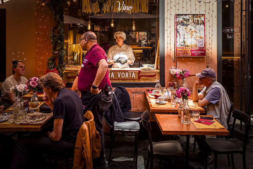 Apparently a pasta window is a sign of a 'tourist trap' in Italy (Luigi Avantaggiato/For The Washington Post via Getty Images)