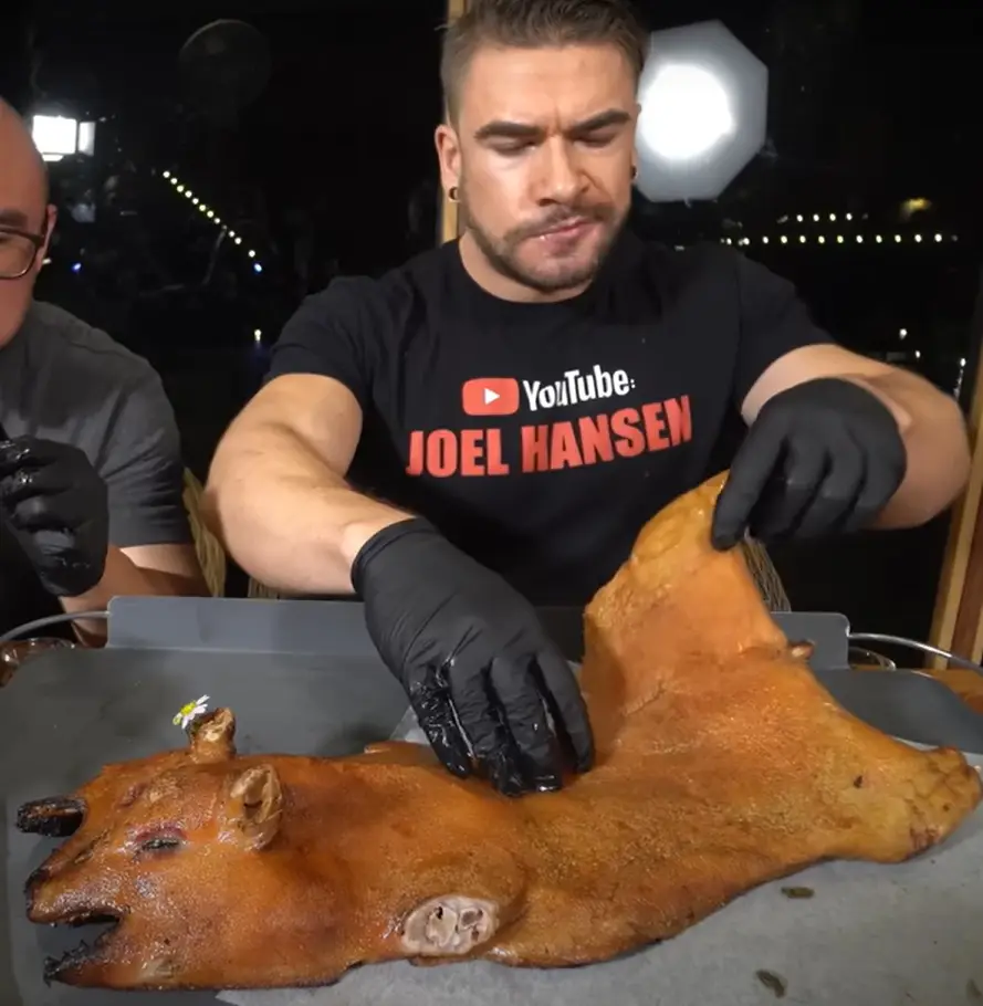 Food influencer Joel Hansen tried to eat it all in one sitting: