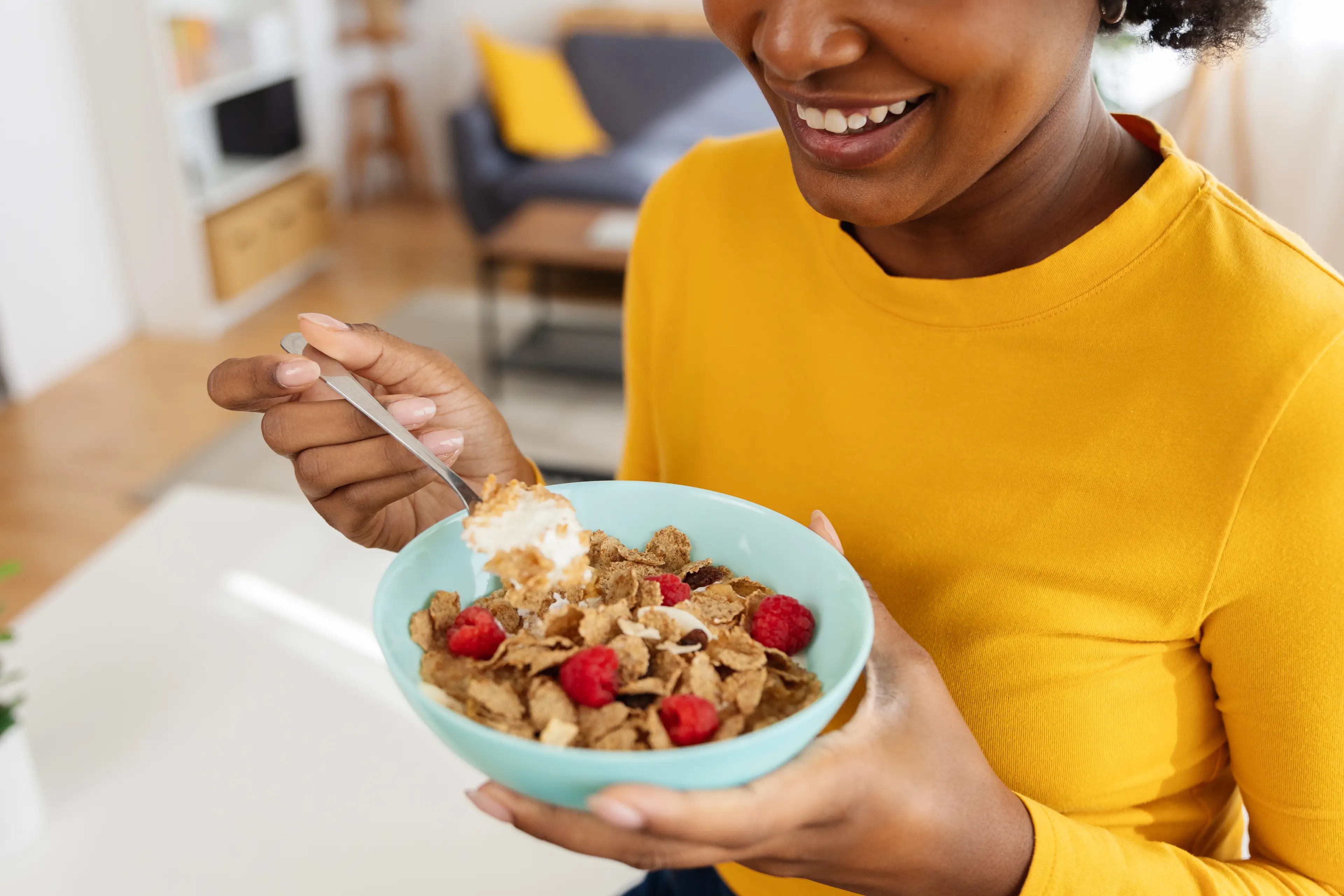 Topping your cereal with fruit is an easy way to boost your fibre intake (Getty Stock Image)