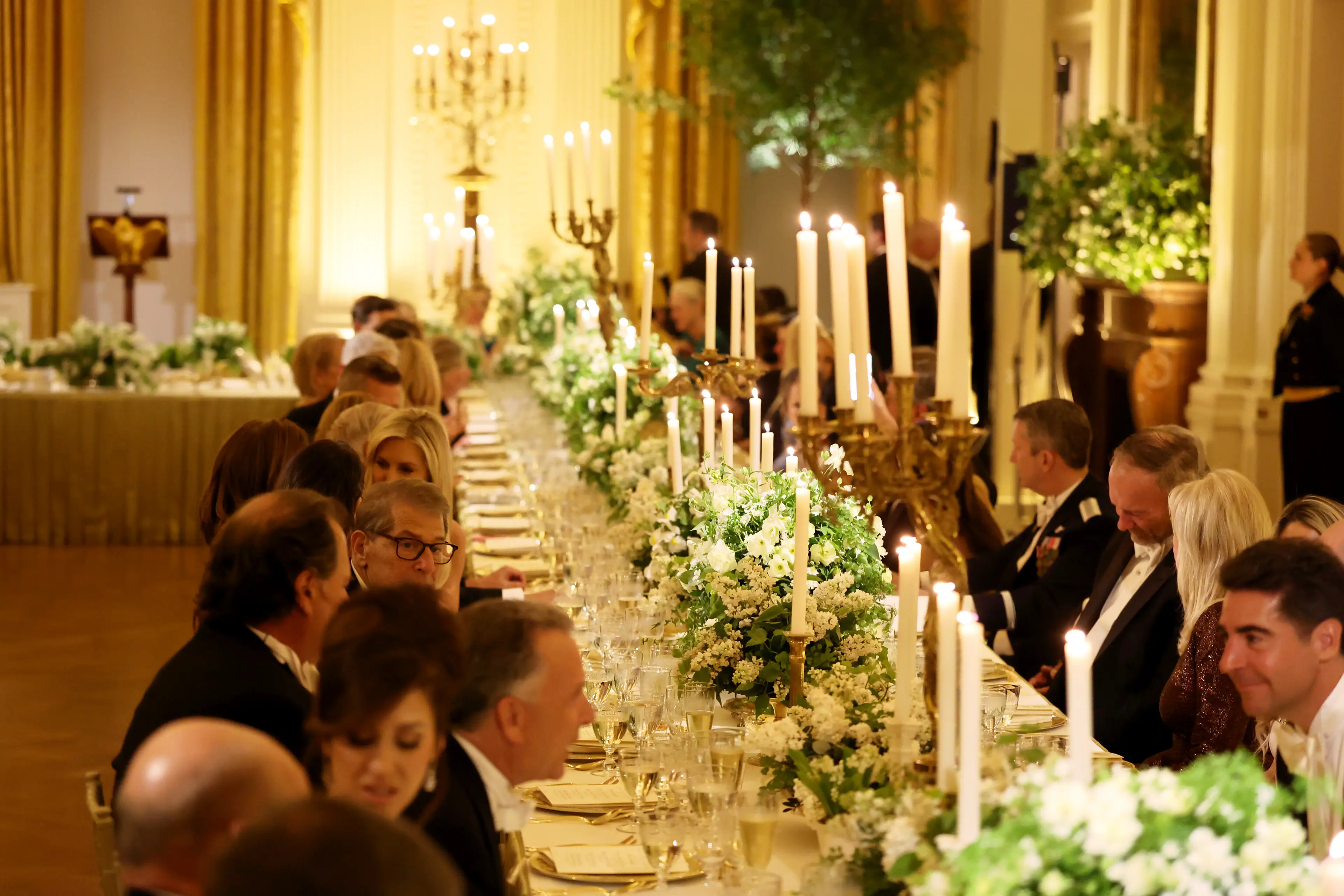 Three wines were served during the state dinner, which was attended by celebrities and business titans alike (Chris Jackson/Getty Images)