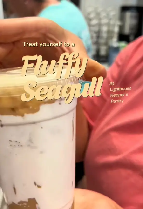 The Fluffy Seagull Latte from Lighthouse Keeper's Pantry (lighthousekeeperspantry/TikTok)