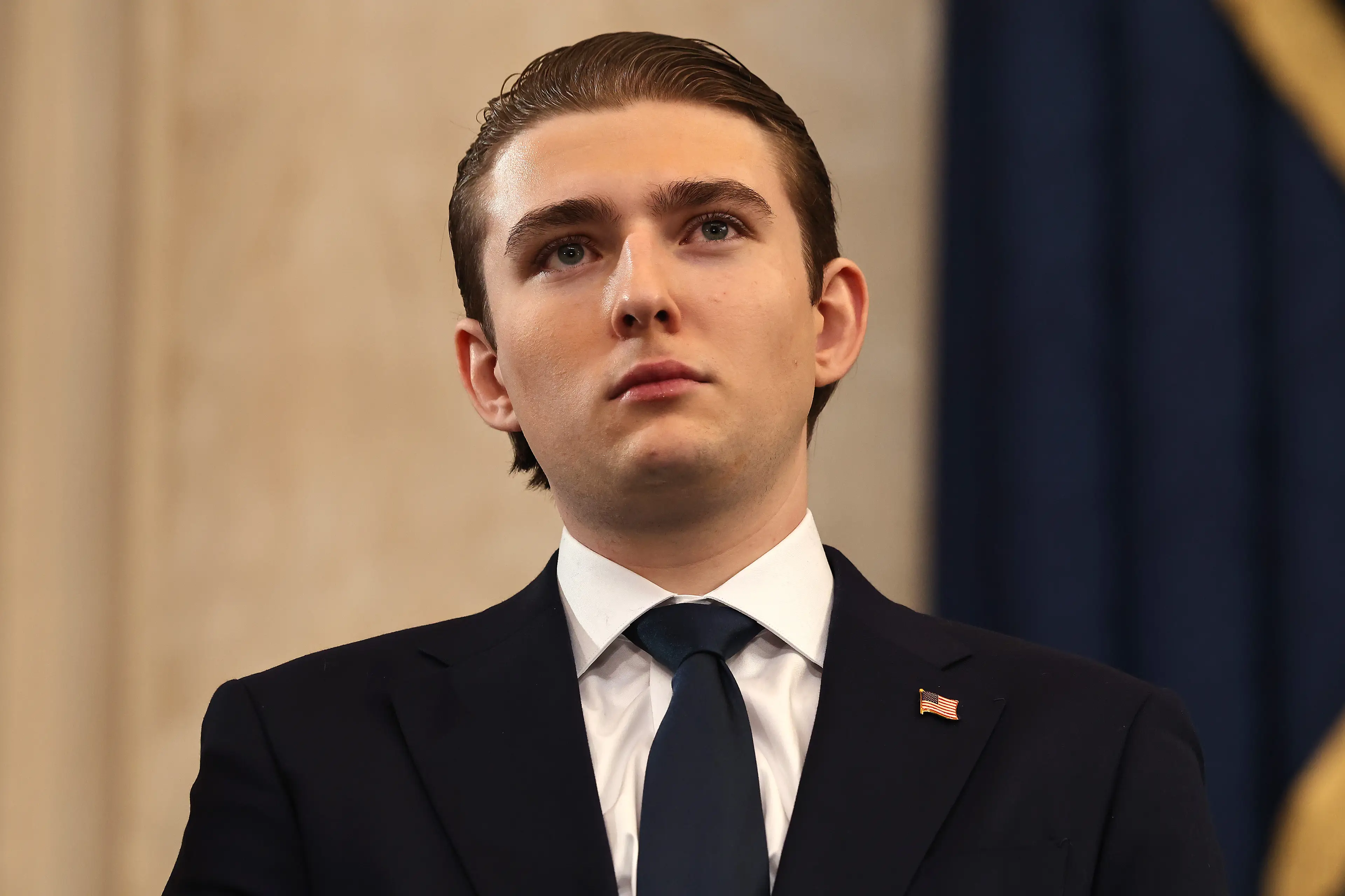 Barron Trump brought out a yerba mate beverage earlier this summer (Chip Somodevilla/Getty Images)