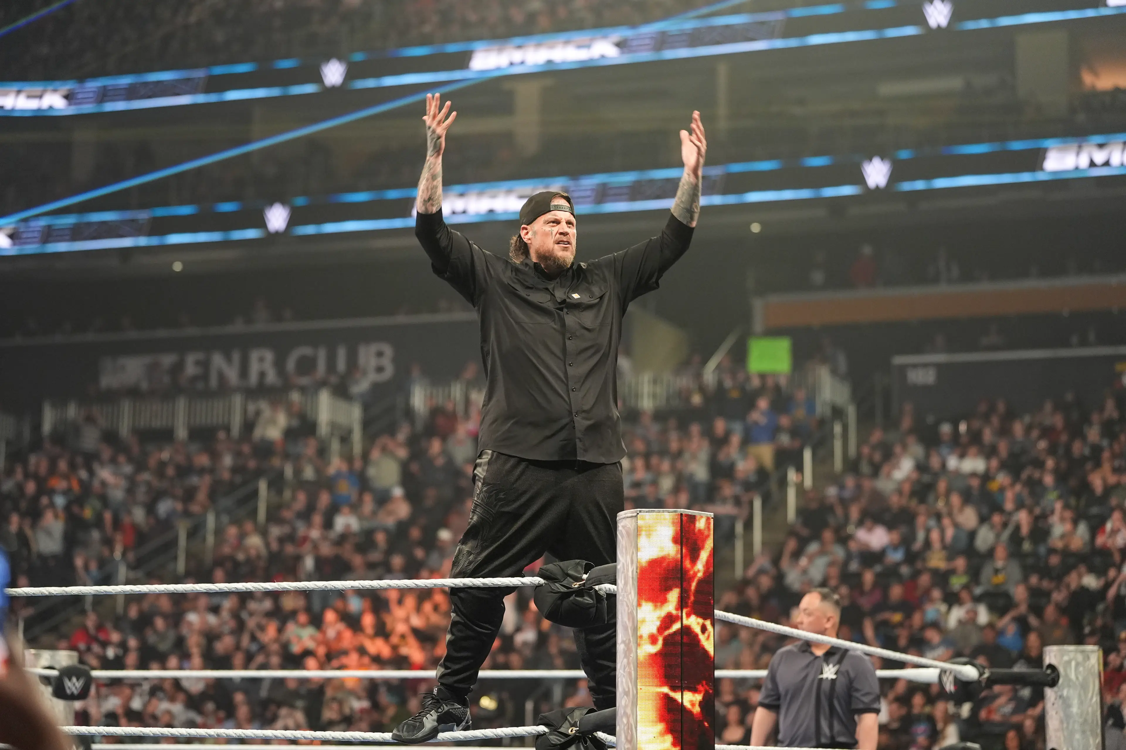 Jelly Roll has continued to show off his weight loss on WWE (Rich Wade/WWE via Getty Images)