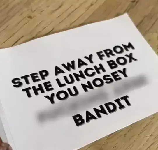 A lunchbox note that was left on the cutting room floor - @teddyevascents via TikTok