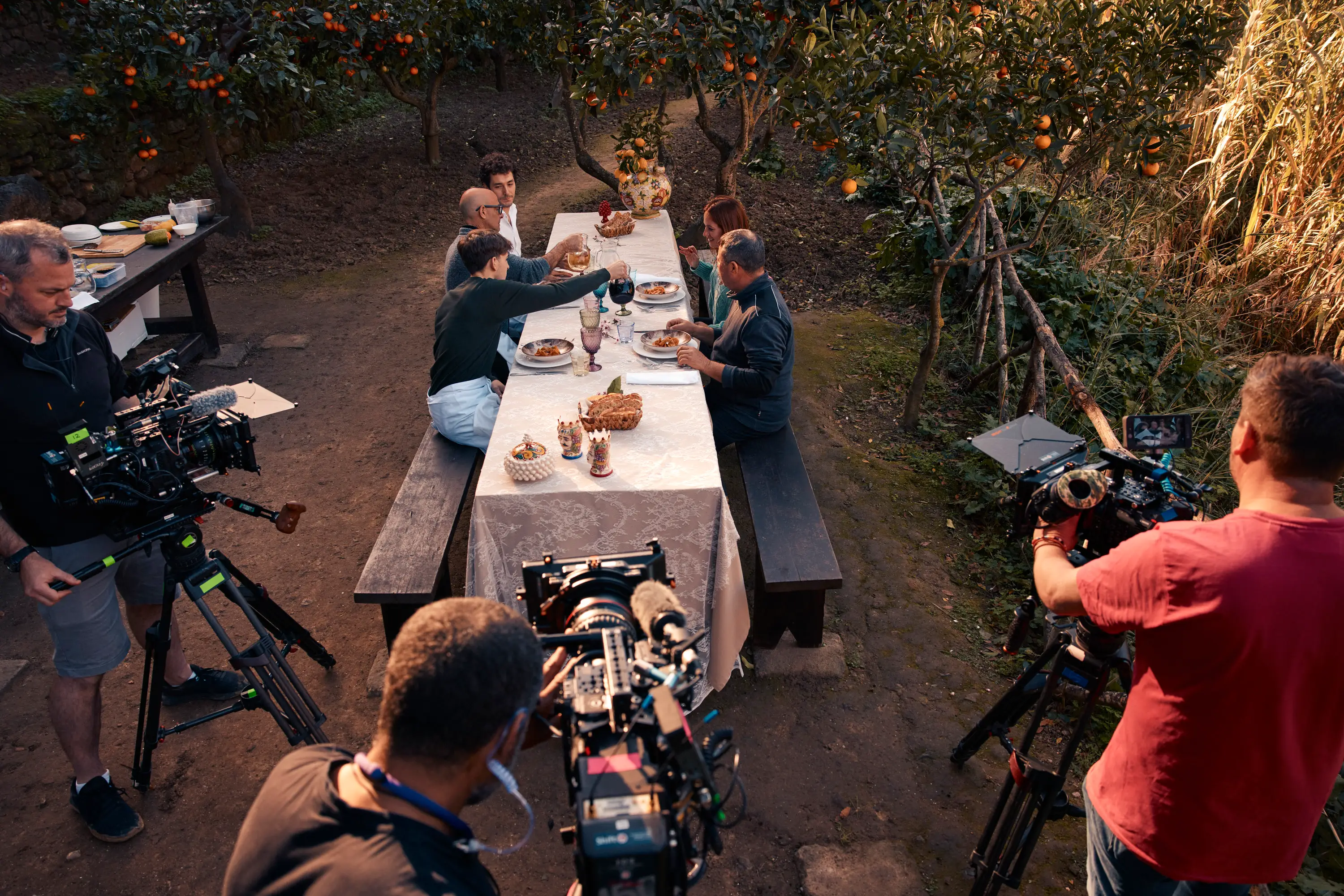Tucci filming in Sicily (National Geographic)