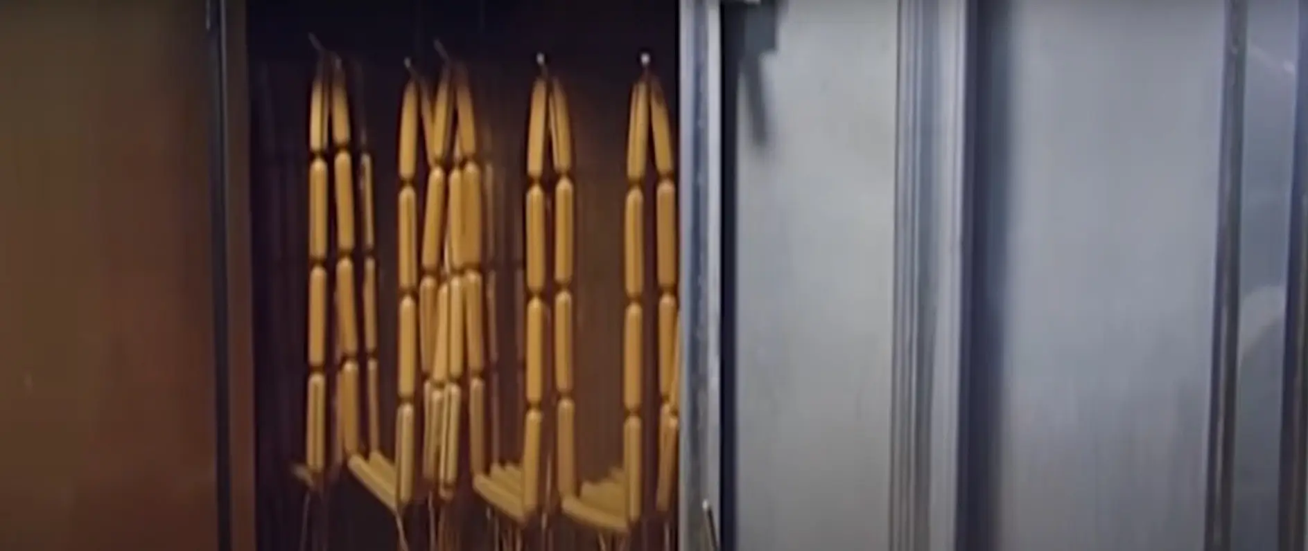 The hot dogs run through a liquid smoke bath before baking in an oven (Discovery)