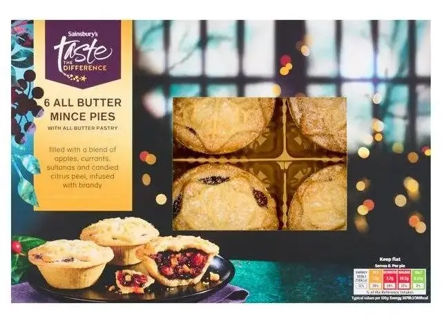 The calendar has been filled with four different types of mince pie (Sainsbury's)