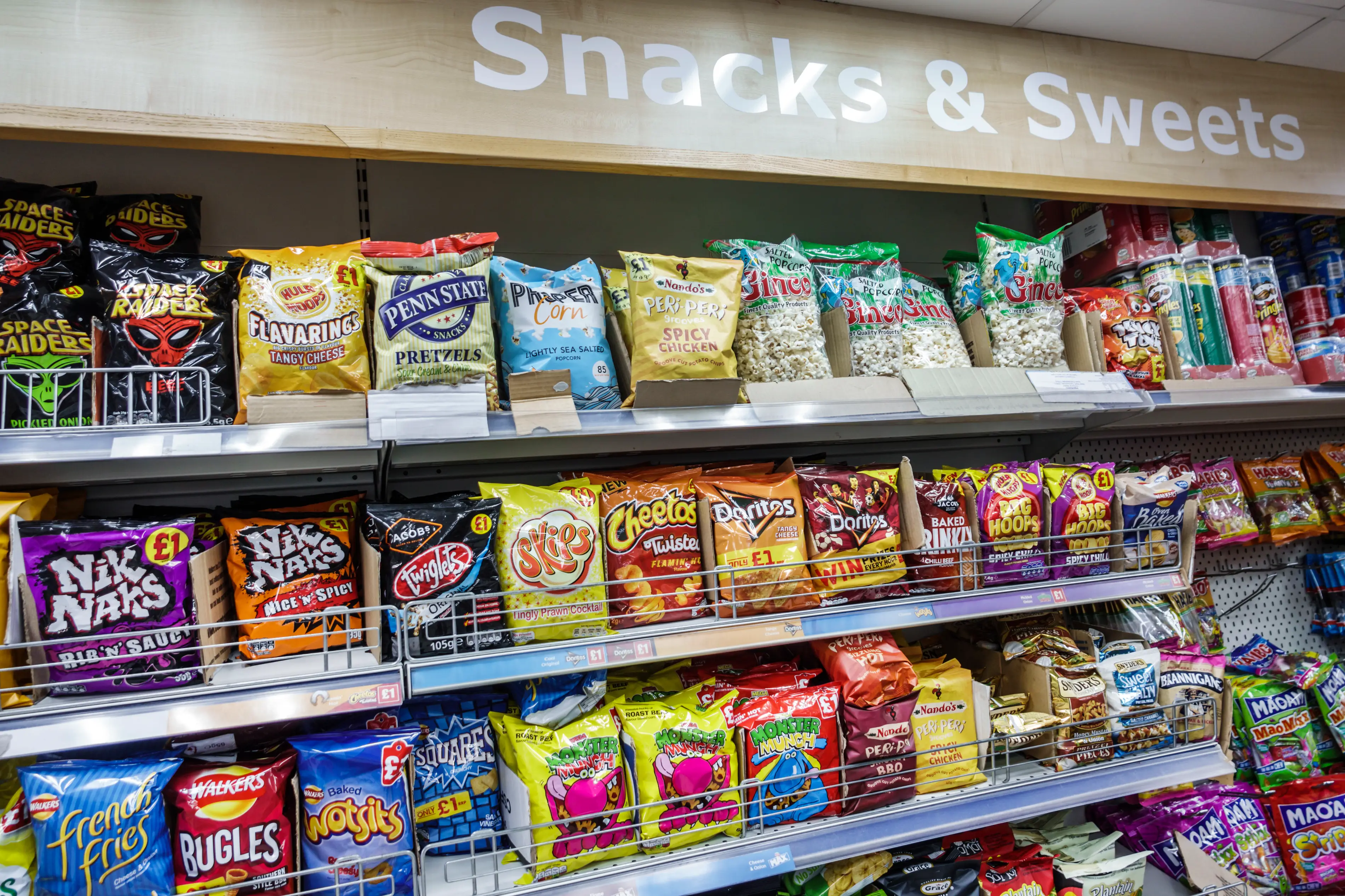 The British snack industry may be impaced by new EU food and drink laws (Jeffrey Greenberg/Education Images/Universal Images Group via Getty Images)