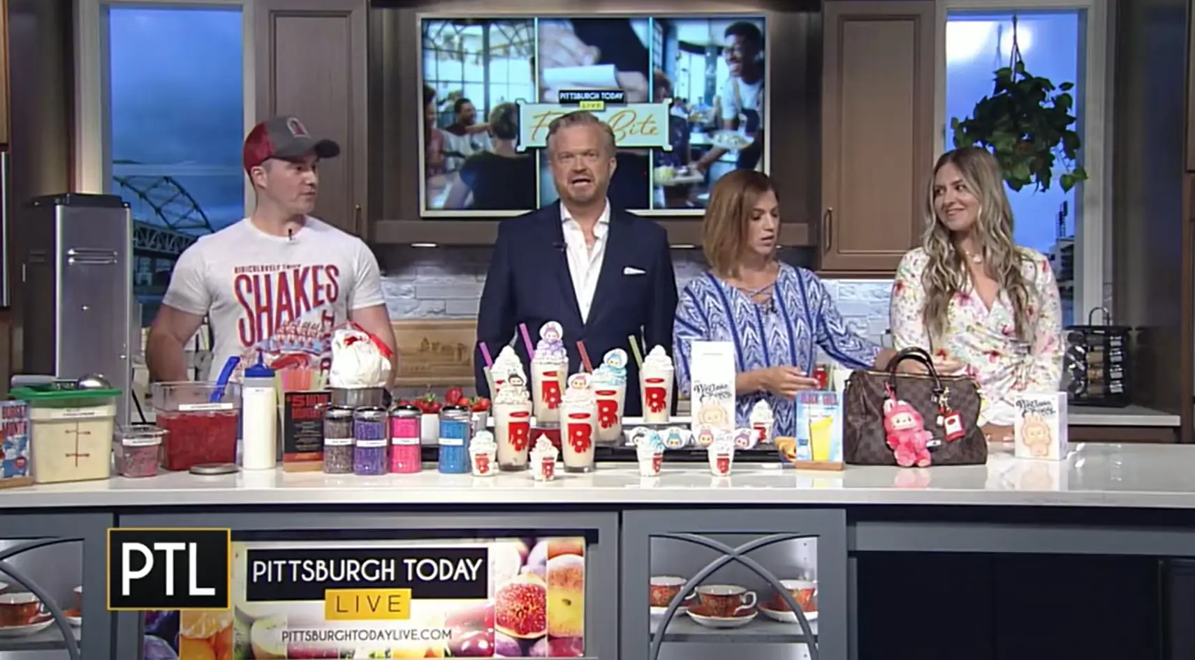 A representative from Burgatory showcasing the new Labubu Shake on CBS (CBS Pittsburgh)