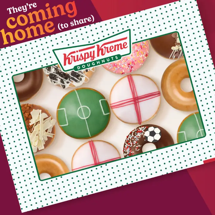 Indulge in a 12-pack of England-themed Krispy Kreme doughnuts (Krispy Kreme)