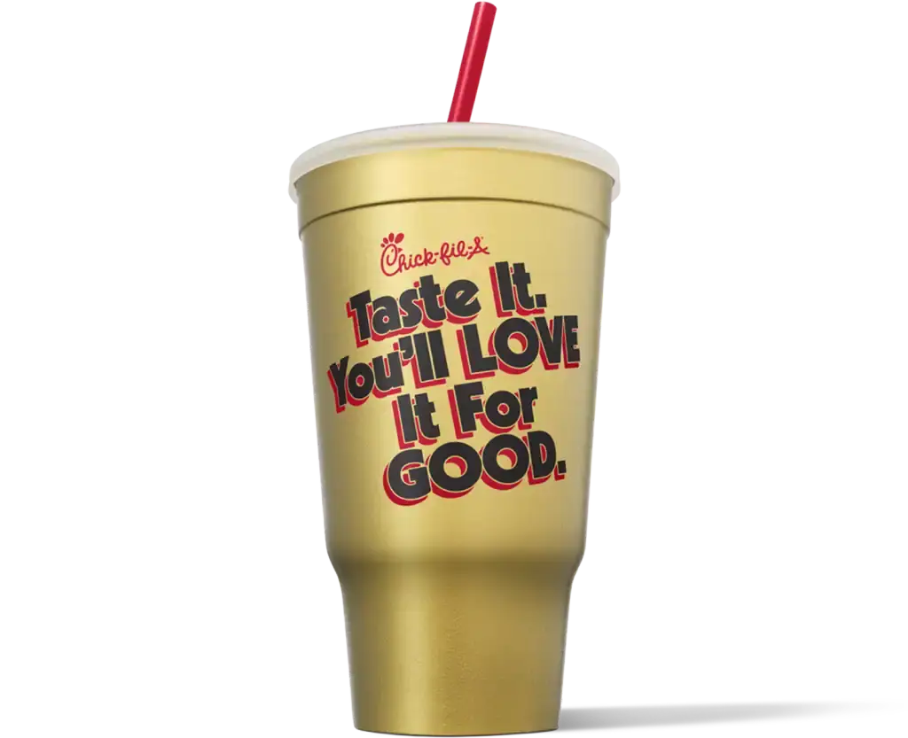 The Golden Fan Cup entitles you to a year's worth of free food (Chick-Fil-A)